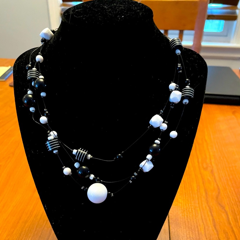 Handcrafted glass beaded necklace.